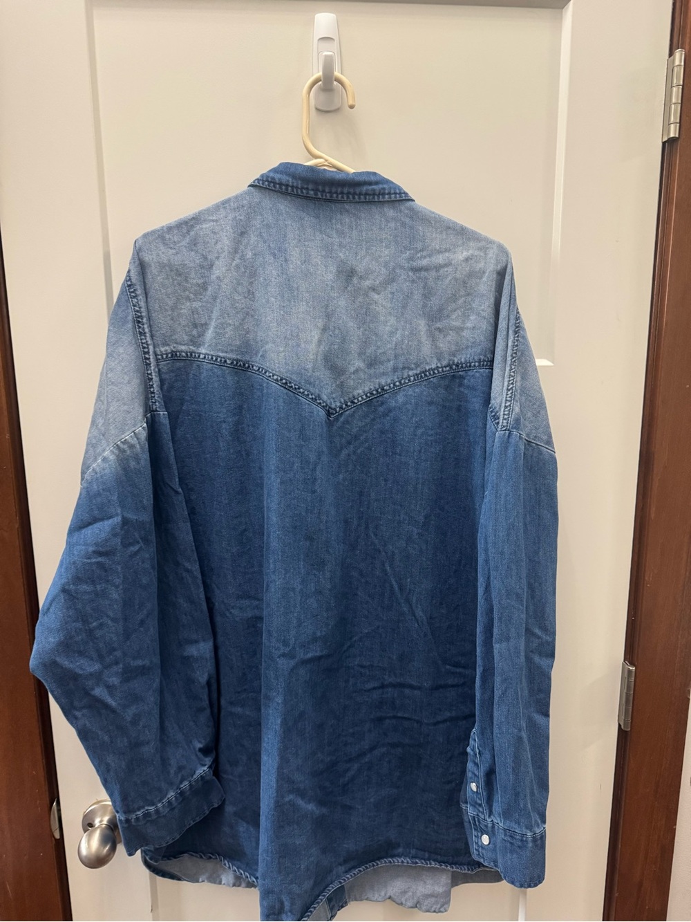 white birch Two-Tone Blue Denim Button-Down Shirt - Picture 2 of 3